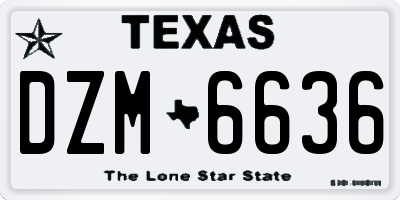 TX license plate DZM6636