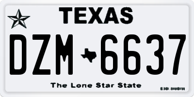 TX license plate DZM6637