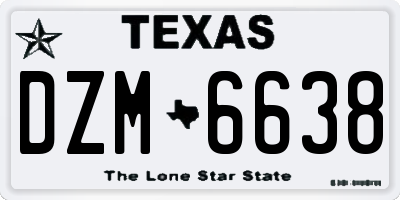 TX license plate DZM6638