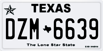 TX license plate DZM6639