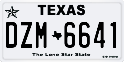 TX license plate DZM6641