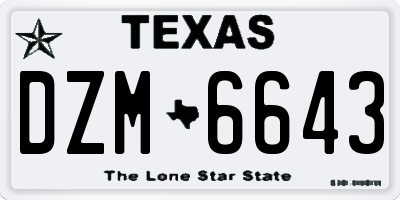 TX license plate DZM6643