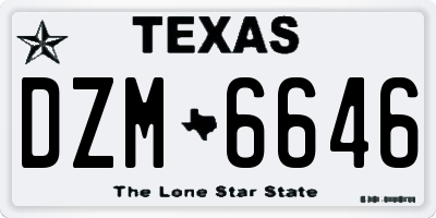 TX license plate DZM6646