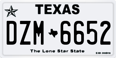 TX license plate DZM6652