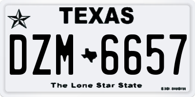 TX license plate DZM6657