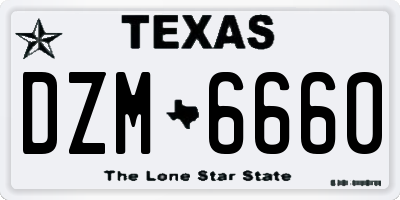 TX license plate DZM6660