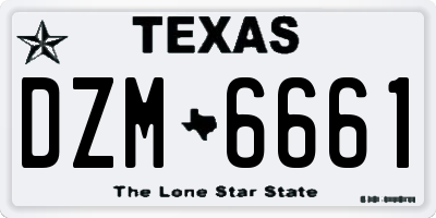TX license plate DZM6661