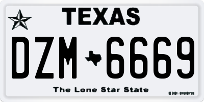 TX license plate DZM6669