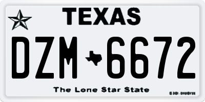 TX license plate DZM6672