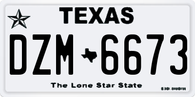 TX license plate DZM6673