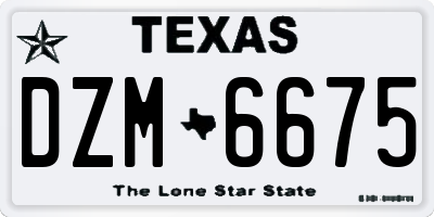 TX license plate DZM6675