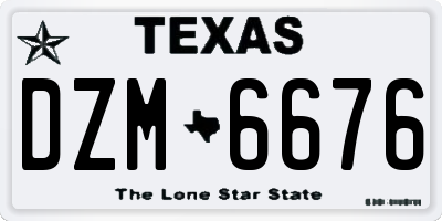 TX license plate DZM6676
