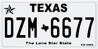 TX license plate DZM6677