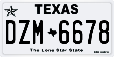 TX license plate DZM6678