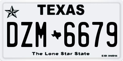 TX license plate DZM6679