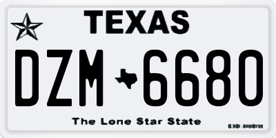 TX license plate DZM6680