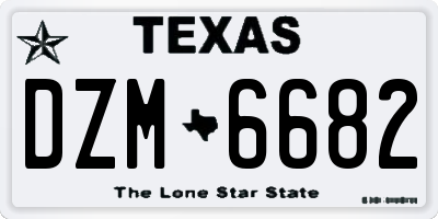 TX license plate DZM6682