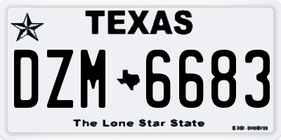 TX license plate DZM6683
