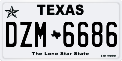 TX license plate DZM6686