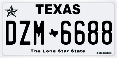 TX license plate DZM6688