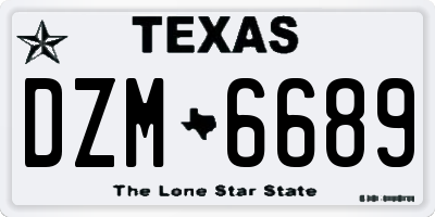 TX license plate DZM6689
