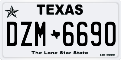 TX license plate DZM6690