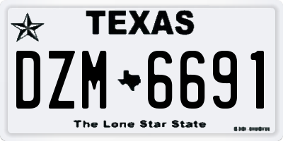 TX license plate DZM6691