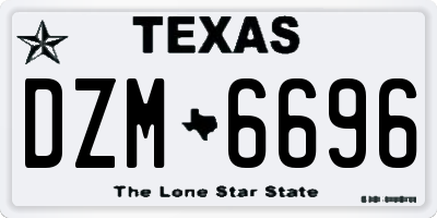 TX license plate DZM6696