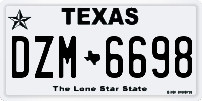 TX license plate DZM6698