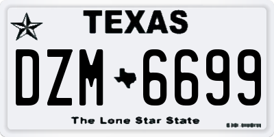 TX license plate DZM6699
