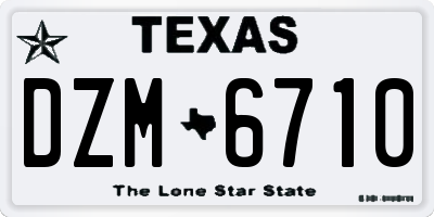 TX license plate DZM6710