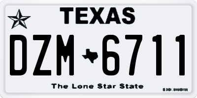 TX license plate DZM6711