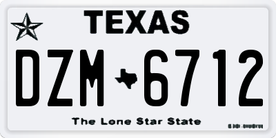 TX license plate DZM6712