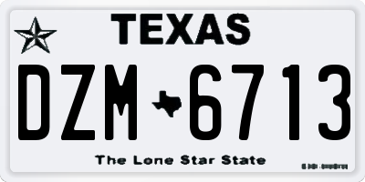 TX license plate DZM6713