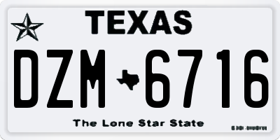 TX license plate DZM6716