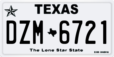 TX license plate DZM6721