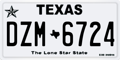 TX license plate DZM6724