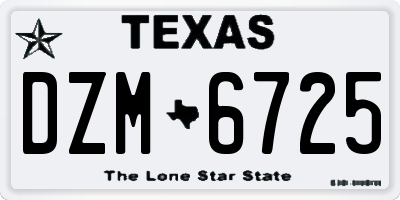TX license plate DZM6725