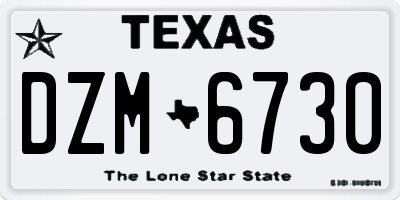 TX license plate DZM6730