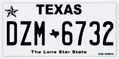 TX license plate DZM6732