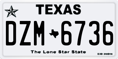 TX license plate DZM6736