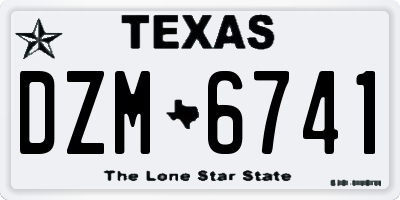 TX license plate DZM6741