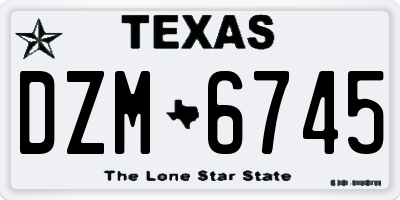 TX license plate DZM6745