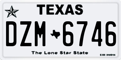 TX license plate DZM6746