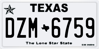 TX license plate DZM6759