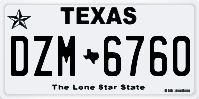 TX license plate DZM6760