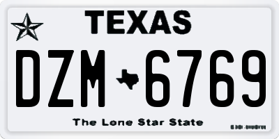 TX license plate DZM6769