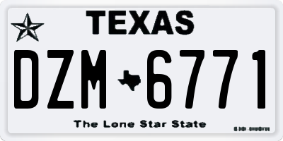 TX license plate DZM6771
