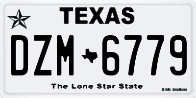 TX license plate DZM6779