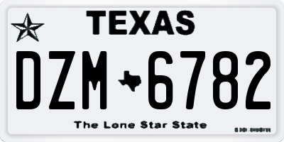 TX license plate DZM6782